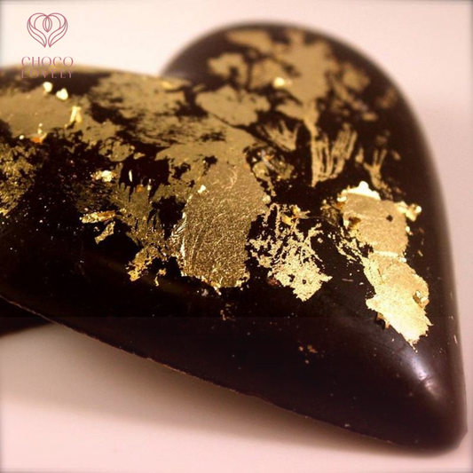 Golden Heart Opulence – 24K Gold-Covered Chocolate Heart